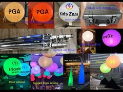 1.6m/5.2ft LED ホワイトまたは RGBW 400W イベントバルーンライト – 三脚、トラス、または天井吊り下げ (米国)