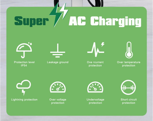 7kW レベル2 商用充電ステーション 壁に安装