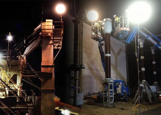 600W LED安全バルーンライトタワー – 道路建設修理用のグレアフリー照明